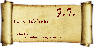Faix Tünde névjegykártya
